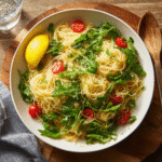 Lemon Capellini With Arugula Salad Recipe